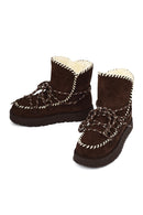 Women's Brown Lace-up Chunky Sole Suede Teddy Boots | Derimod