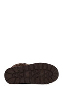 Women's Brown Lace-up Chunky Sole Suede Teddy Boots | Derimod