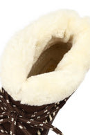 Women's Brown Lace-up Chunky Sole Suede Teddy Boots | Derimod