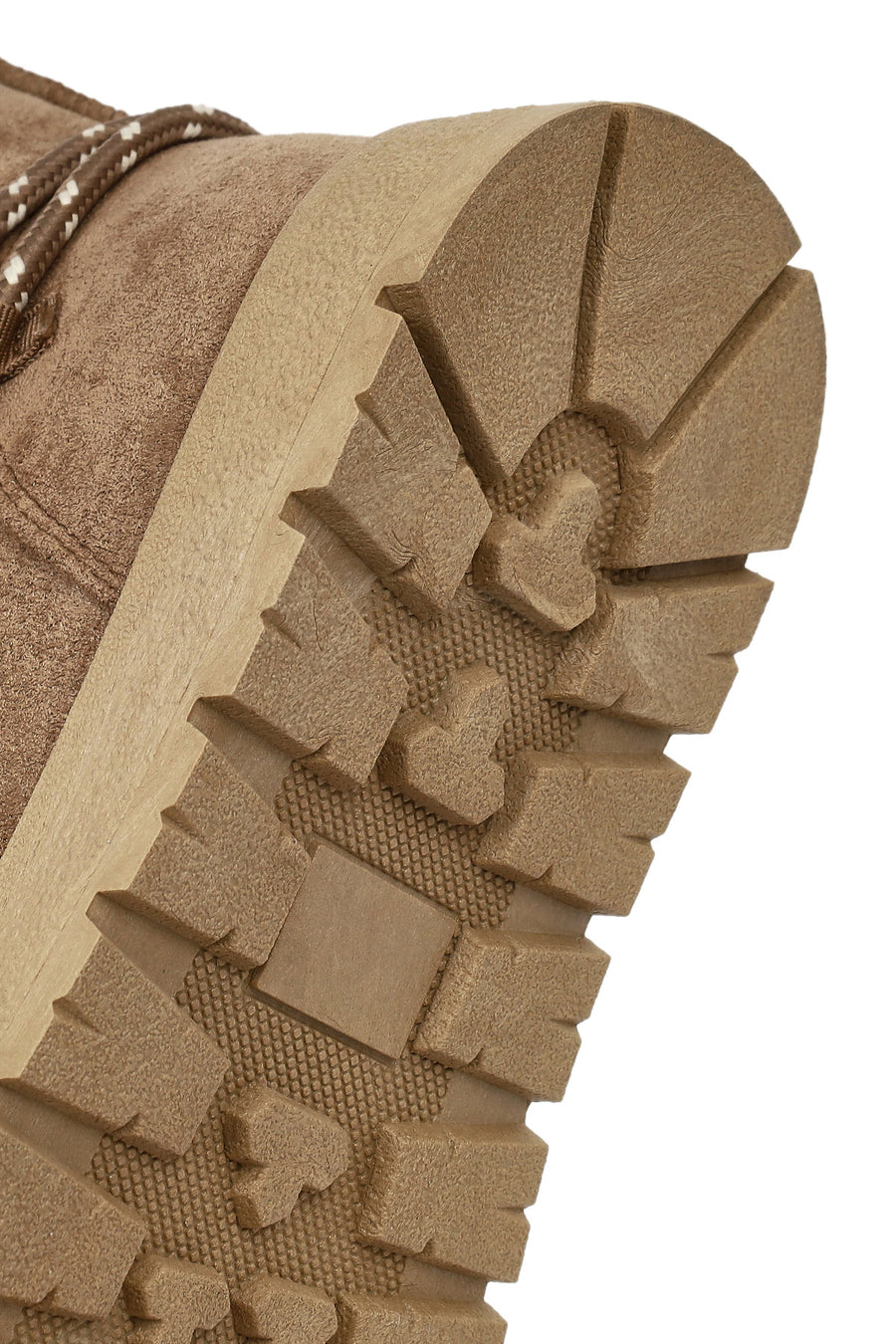 Women's Mink Lace-up Chunky Sole Suede Teddy Boots