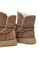Women's Mink Lace-up Chunky Sole Suede Teddy Boots | Derimod