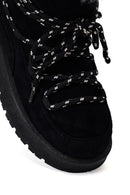 Women's Black Lace-Up Chunky Sole Suede Teddy Boots | Derimod