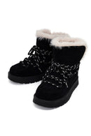 Women's Black Lace-Up Chunky Sole Suede Teddy Boots | Derimod