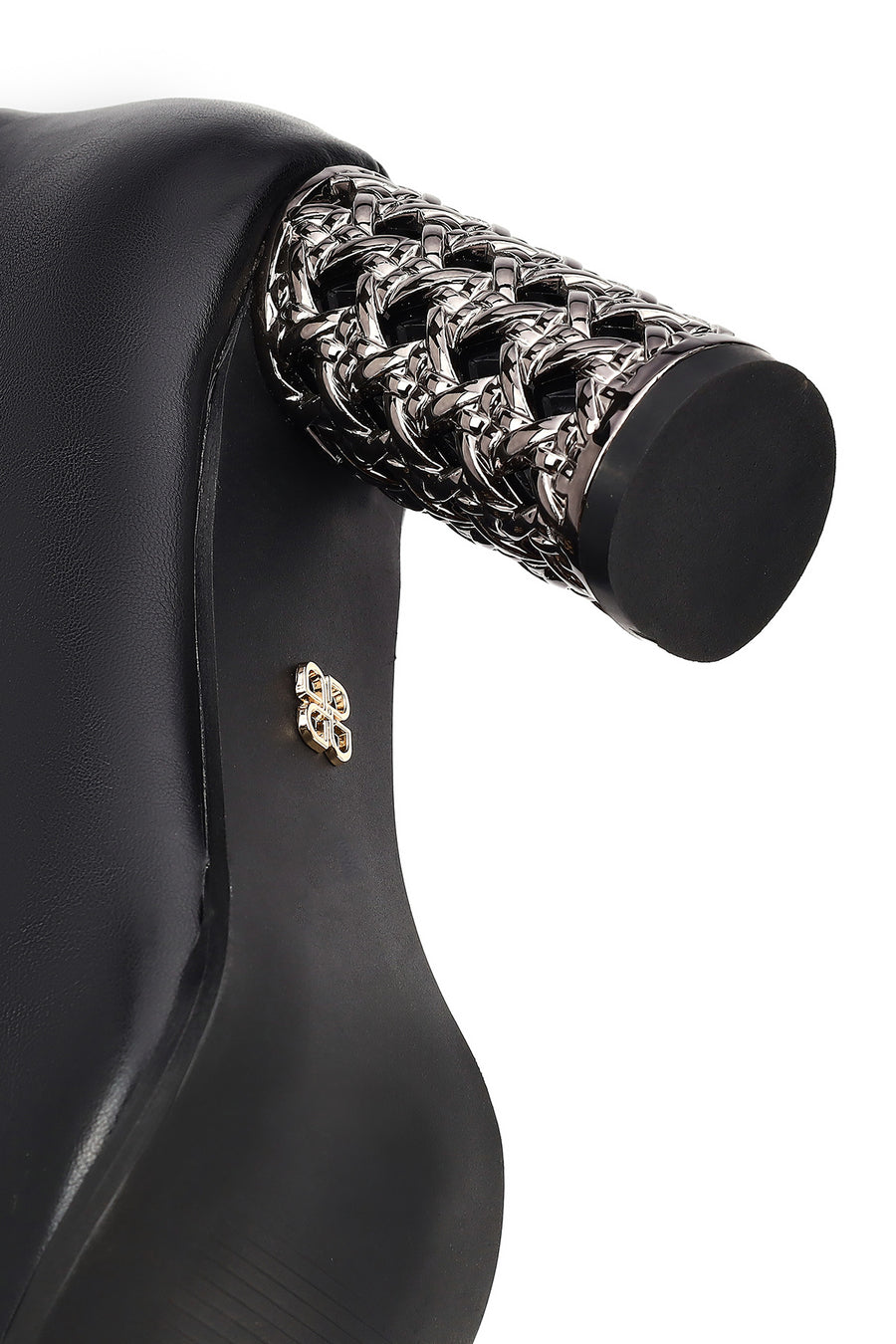 Women's Black Lace-Up Zippered Thick Heeled Boots