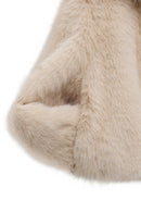 Dallas Women's Beige Shirt Collar Teddy Coat | Derimod