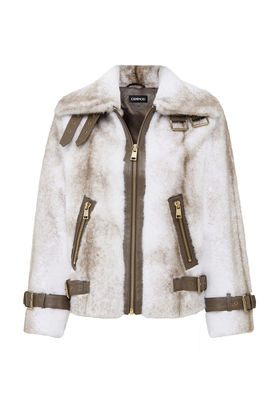 Anabel Women's White Teddy Leather Jacket