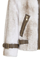 Anabel Women's White Teddy Leather Jacket | Derimod