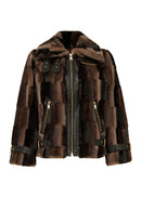 Anabel Woman Brown Teddy Leather Jacket | Derimod