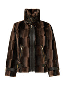 Anabel Woman Brown Teddy Leather Jacket | Derimod