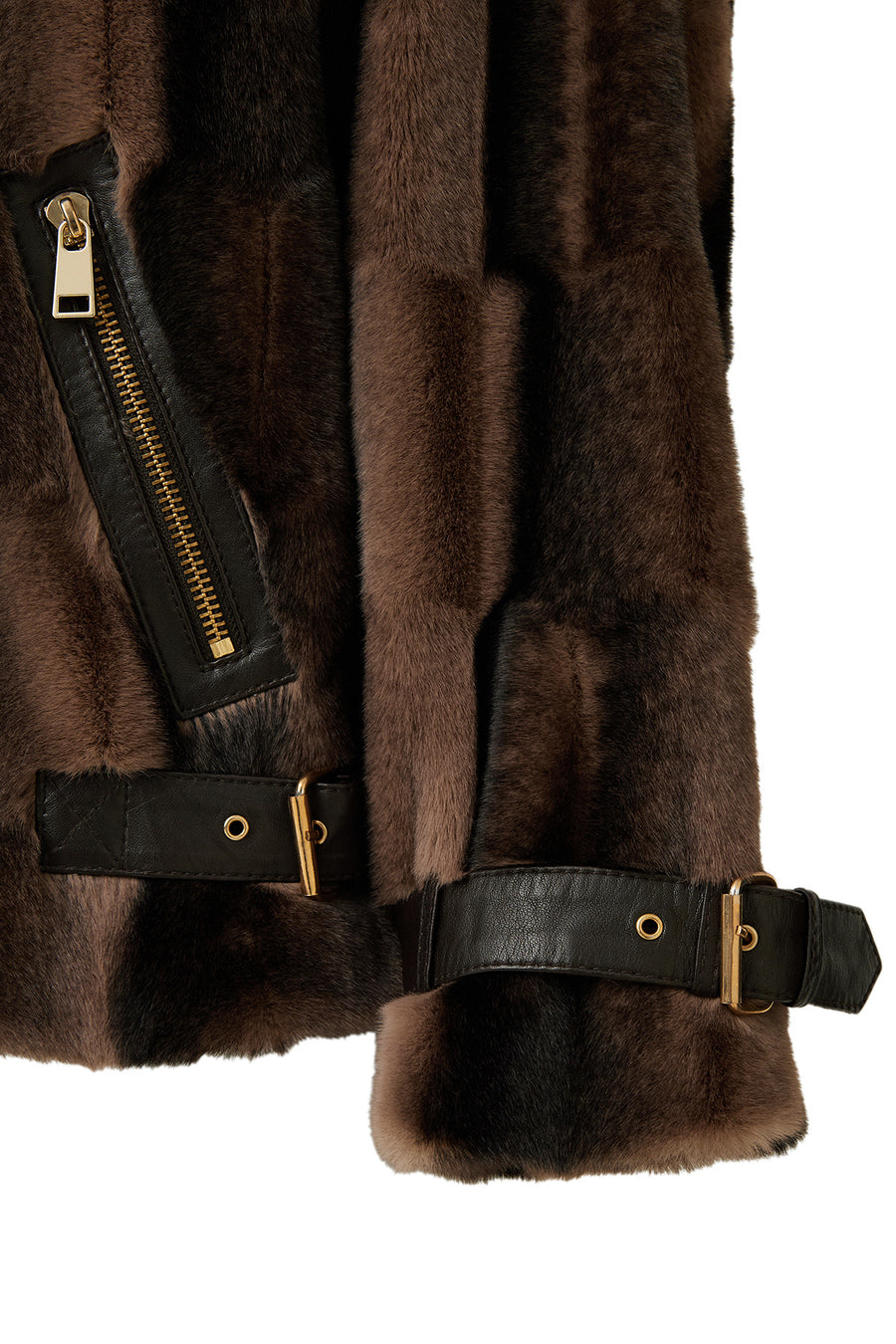Anabel Woman Brown Teddy Leather Jacket