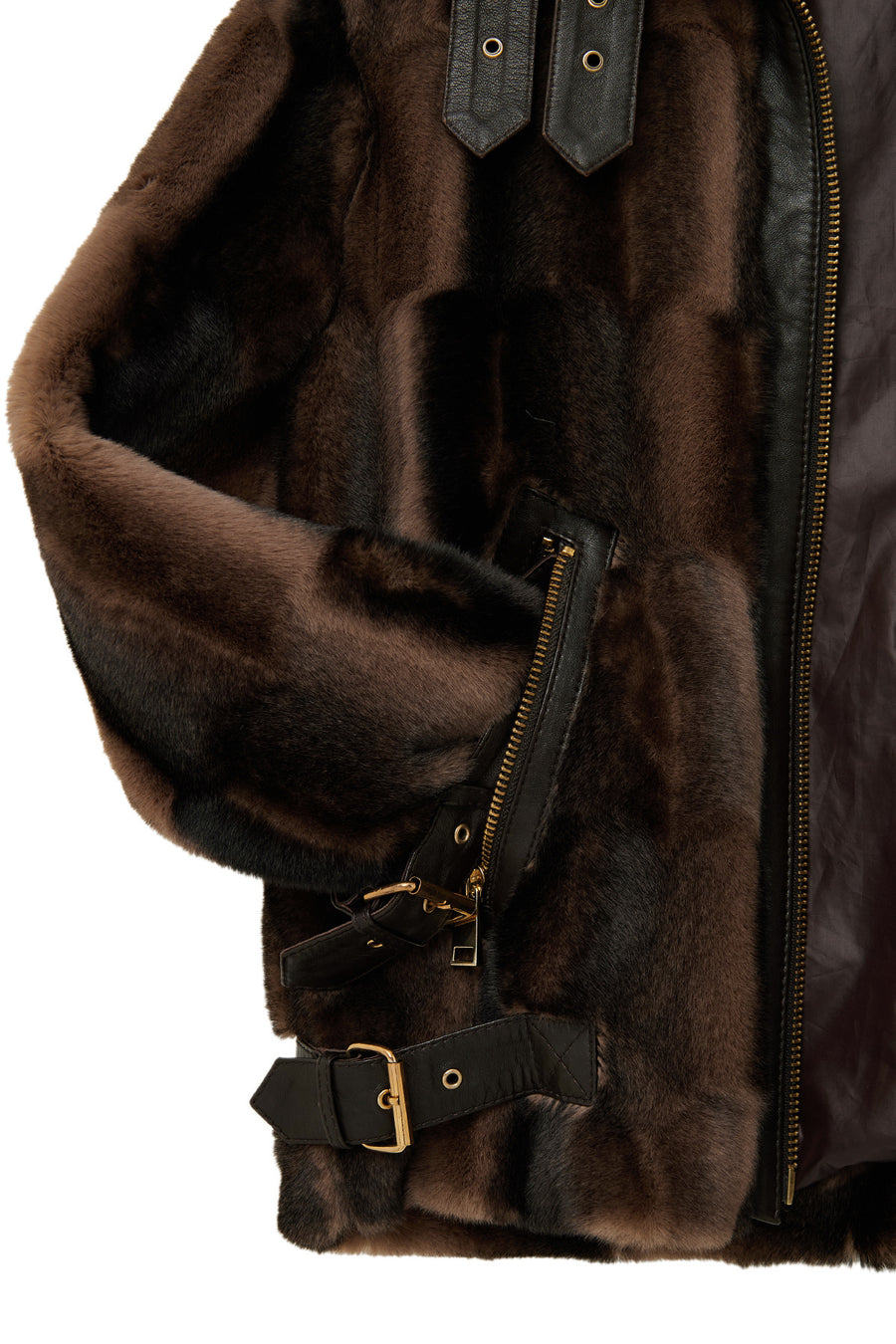 Anabel Woman Brown Teddy Leather Jacket