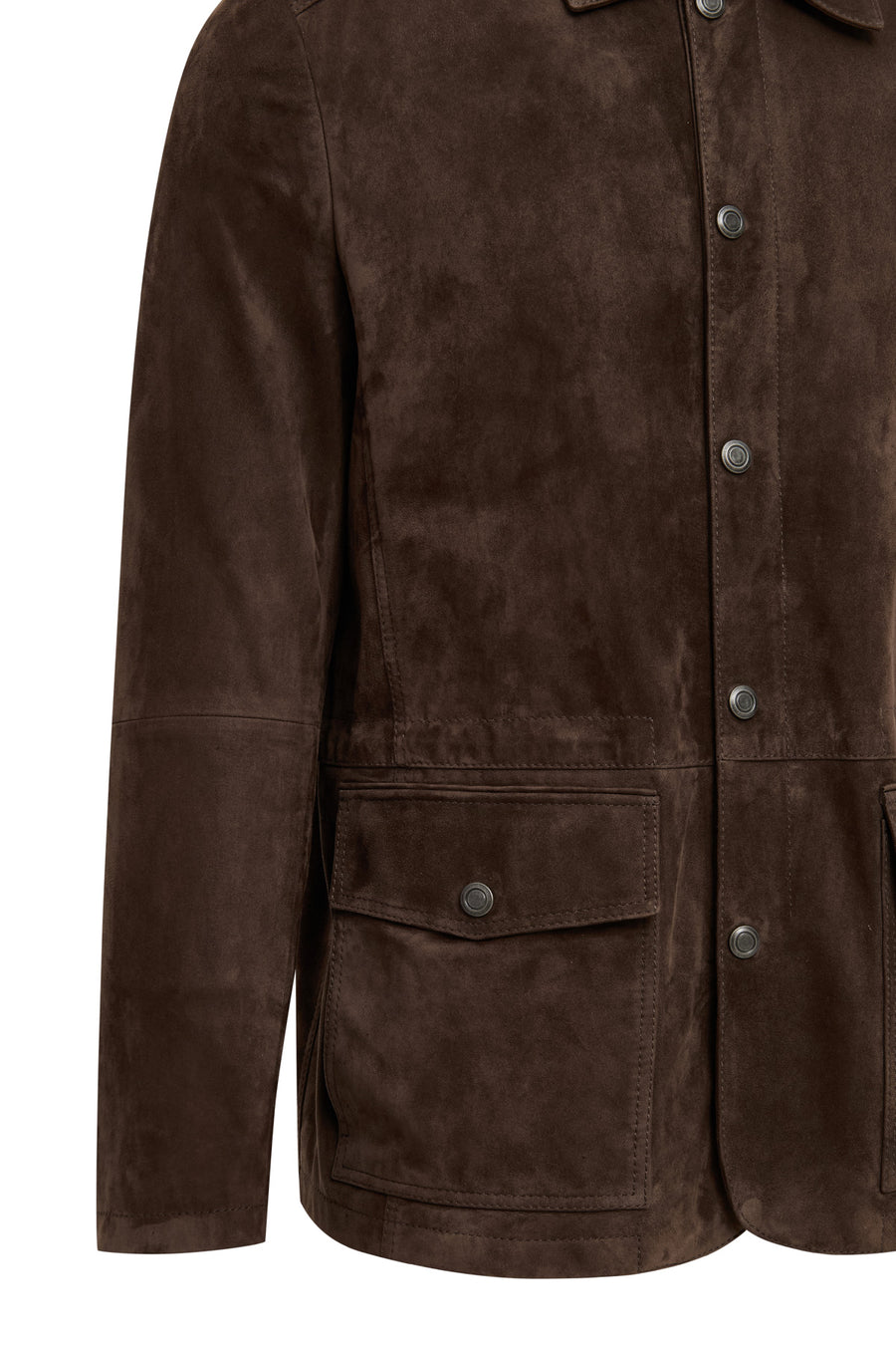 Salah Men's Tan Shirt Collar Suede Leather Jacket