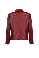 Lydia(Plus) Woman Red Wide-Fit Leather Jacket | Derimod