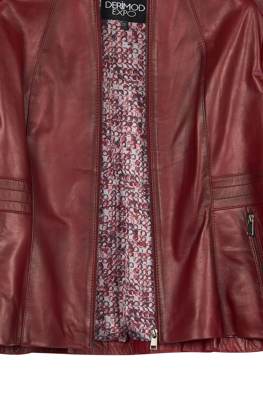 Lydia(Plus) Woman Red Wide-Fit Leather Jacket