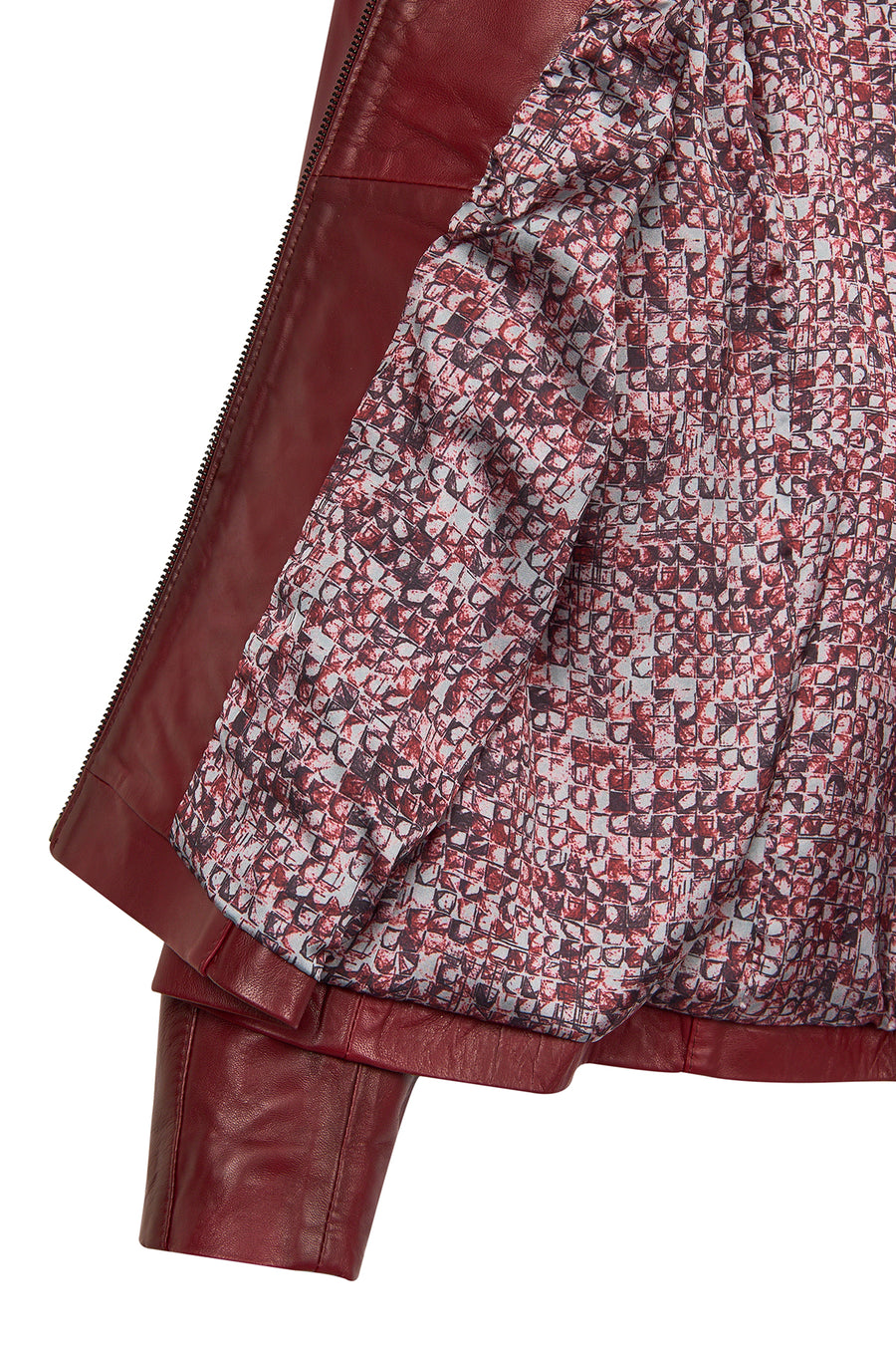 Lydia(Plus) Woman Red Wide-Fit Leather Jacket