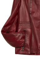 Lydia(Plus) Woman Red Wide-Fit Leather Jacket | Derimod