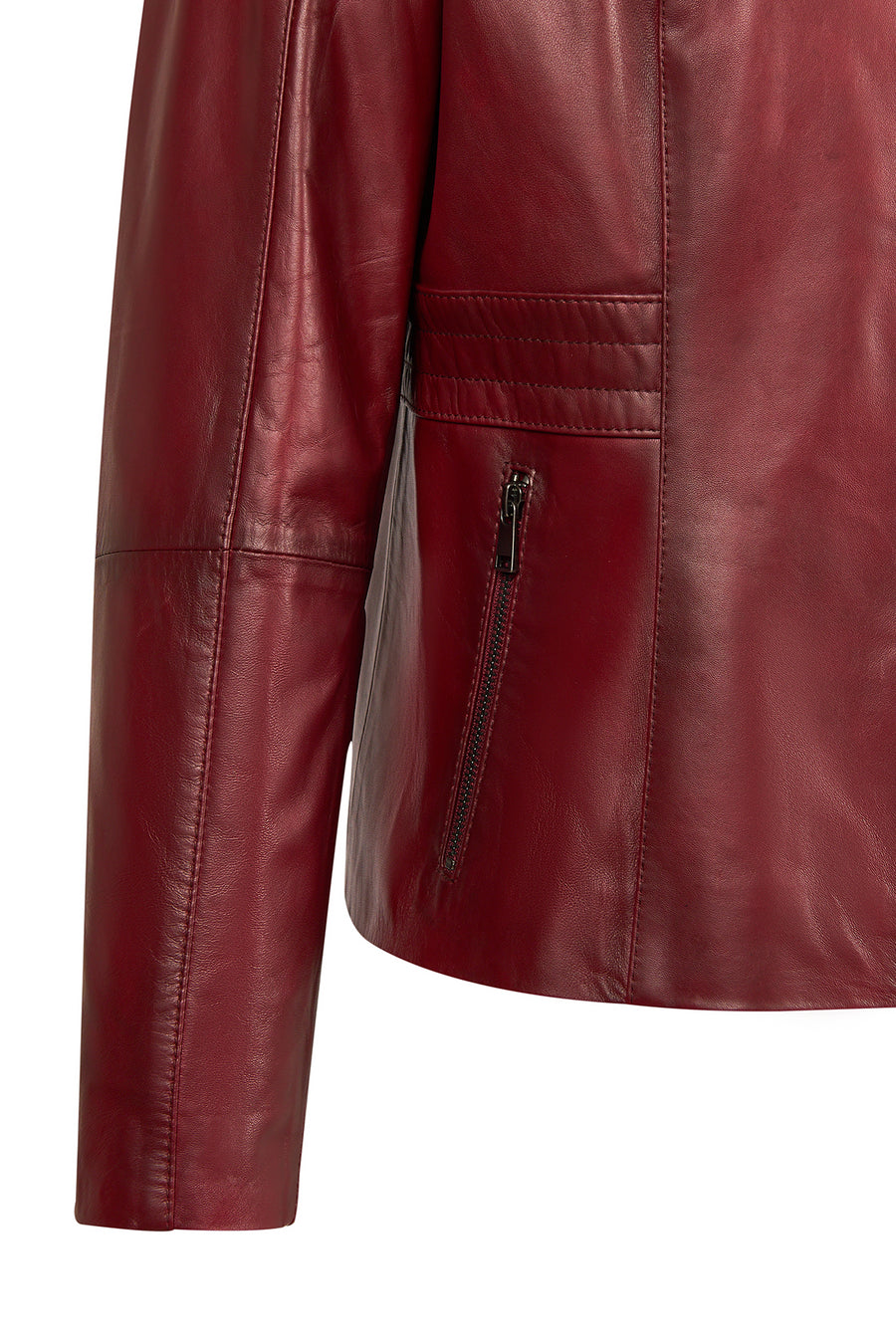 Lydia(Plus) Woman Red Wide-Fit Leather Jacket