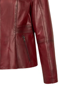Lydia(Plus) Woman Red Wide-Fit Leather Jacket | Derimod