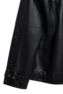 Hannah Women's Black Collar Fur Oversize Leather Coat | Derimod