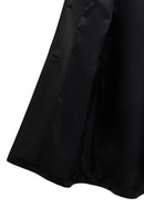 Selena Women's Black Collar Fur-Trimmed Leather Trench Coat | Derimod
