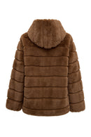 Vienna Women's Mustard Hooded Teddy Jacket | Derimod