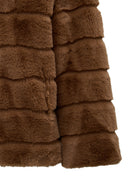 Vienna Women's Mustard Hooded Teddy Jacket | Derimod