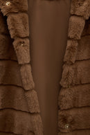 Vienna Women's Mustard Hooded Teddy Jacket | Derimod
