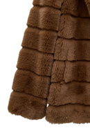 Vienna Women's Mustard Hooded Teddy Jacket | Derimod
