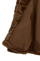 Vienna Women's Mustard Hooded Teddy Jacket | Derimod