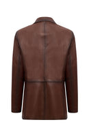 Barbara Women's Brown Blazer Leather Jacket | Derimod
