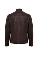Felibe Men Brown Leather Jacket | Derimod