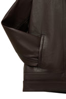 Felibe Men Brown Leather Jacket | Derimod