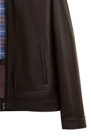 Felibe Men Brown Leather Jacket | Derimod