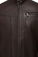 Felibe Men Brown Leather Jacket | Derimod