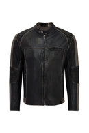 Barry Erkek Gri Hakim Yaka Slim-Fit Deri Mont | Derimod