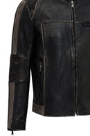 Barry Erkek Gri Hakim Yaka Slim-Fit Deri Mont | Derimod