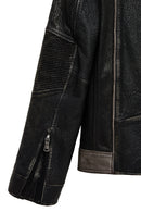 Barry Erkek Gri Hakim Yaka Slim-Fit Deri Mont | Derimod