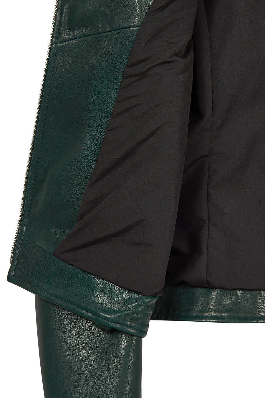 Egoist Woman Green Short Biker Leather Jacket