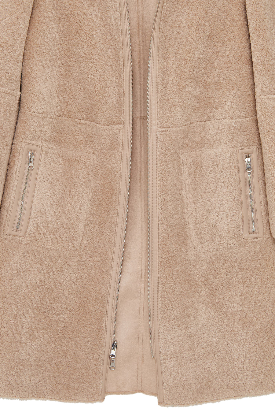 Fiorentini Women Beige Reversible Hooded Teddy Coat