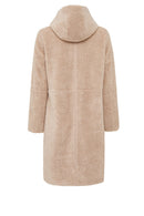 Fiorentini Women Beige Reversible Hooded Teddy Coat | Derimod