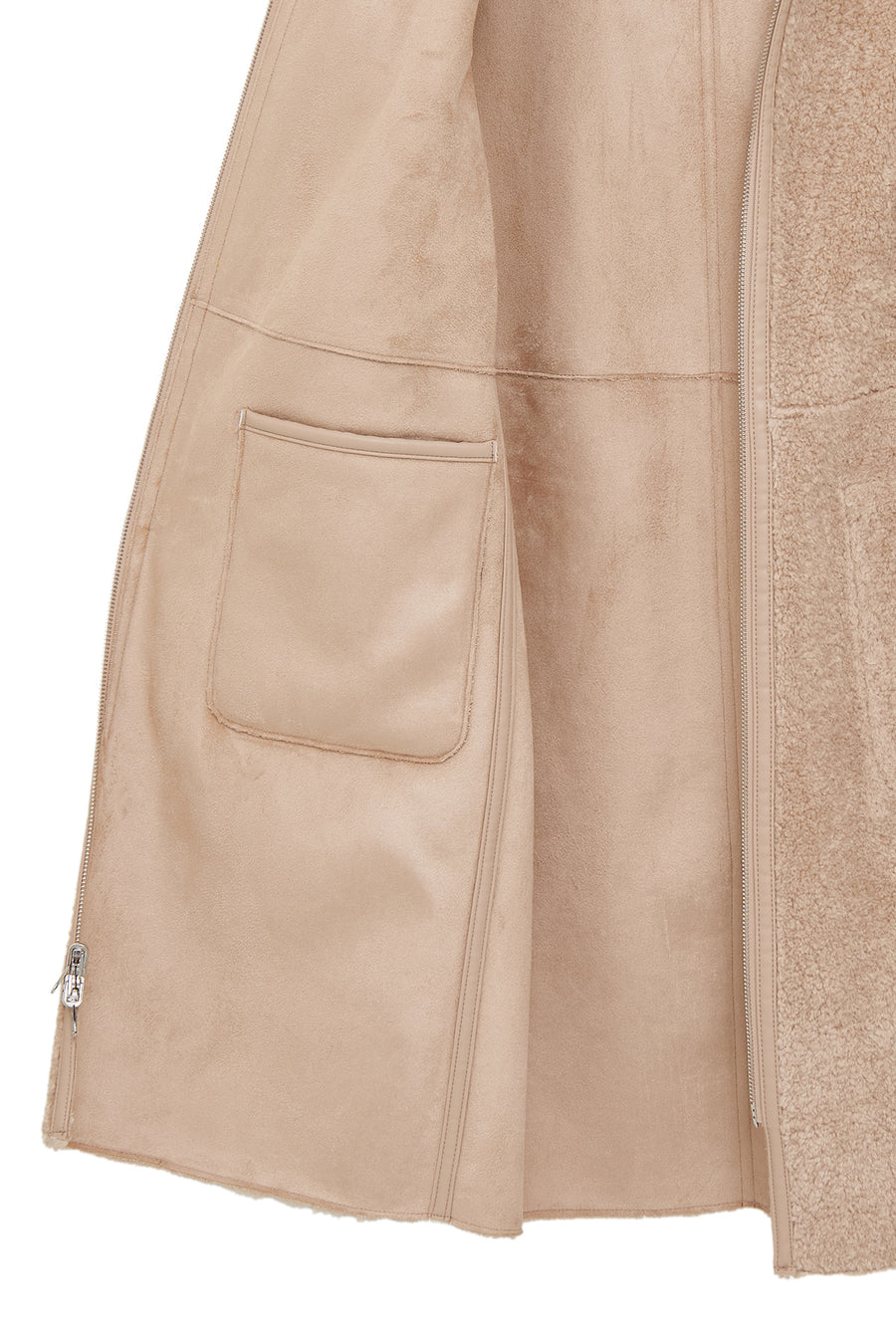 Fiorentini Women Beige Reversible Hooded Teddy Coat