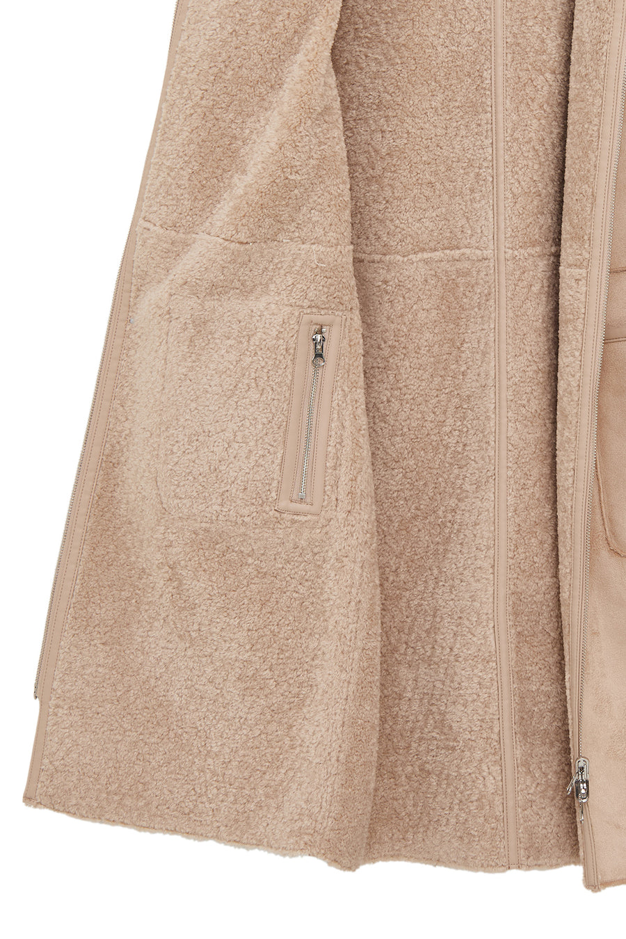 Fiorentini Women Beige Reversible Hooded Teddy Coat