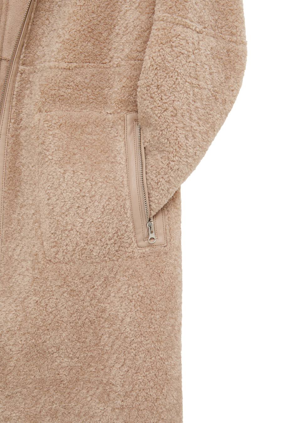 Fiorentini Women Beige Reversible Hooded Teddy Coat