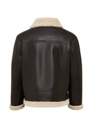 Bern Men's Brown Teddy Leather Jacket | Derimod