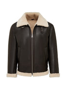 Bern Men's Brown Teddy Leather Jacket | Derimod