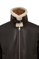 Bern Men's Brown Teddy Leather Jacket | Derimod