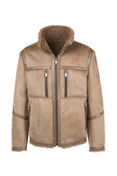Gstaab Men's Beige Collar Teddy Coat | Derimod
