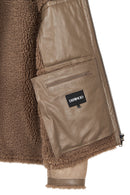 Gstaab Men's Beige Collar Teddy Coat | Derimod