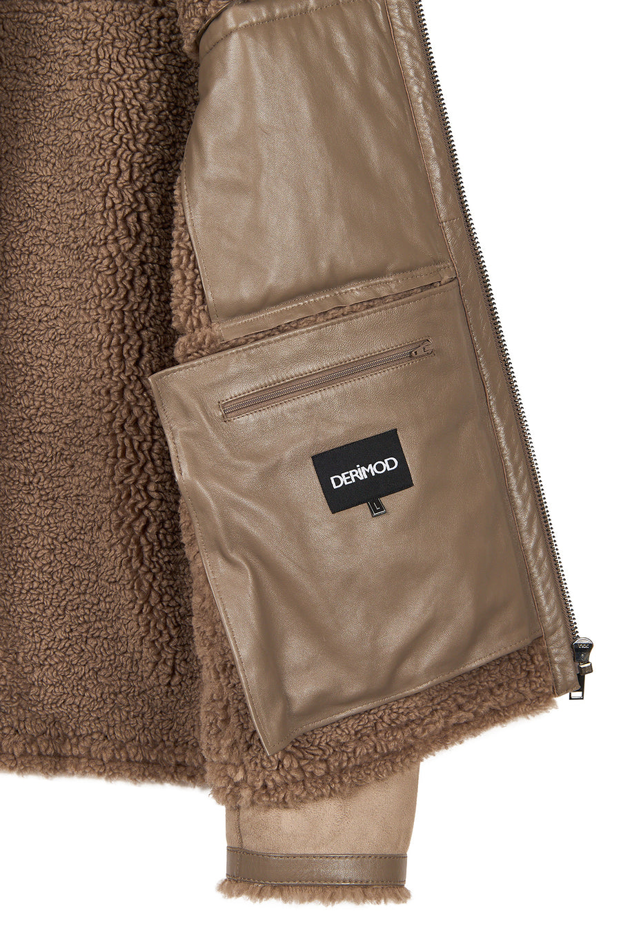 Gstaab Men's Beige Collar Teddy Coat