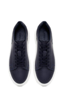 Male Navy Lace-up Leather Sneaker | Derimod